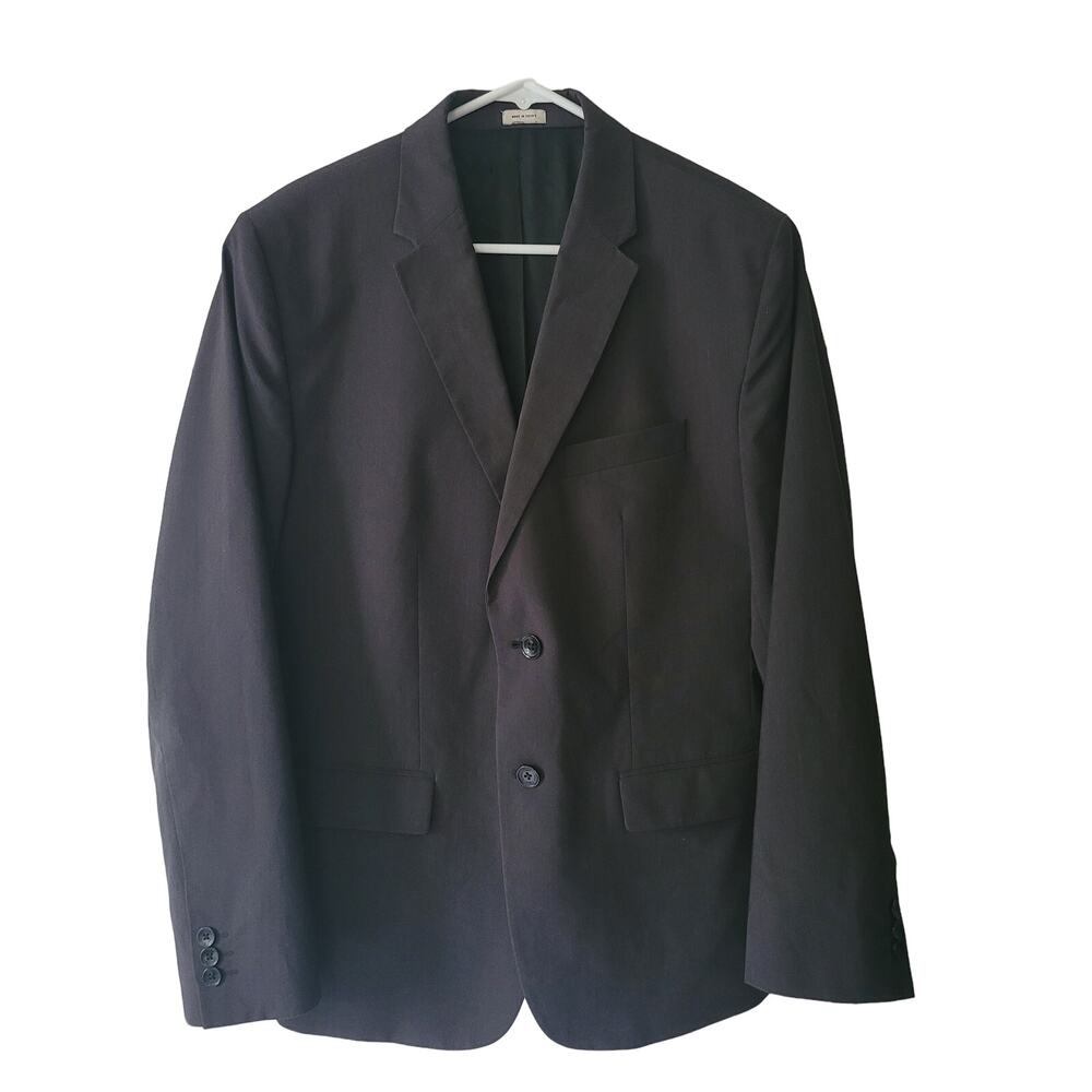 Calvin Klein Size M Short 2 Button Single Breasted Blazer Coat Grey Micro-Stripe